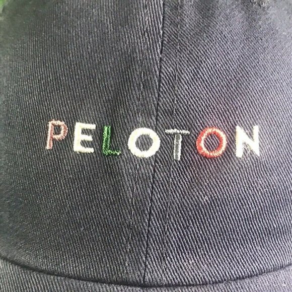 Peloton Blue Cotton Spellout Hat Run Cycling Baseball Adjustable Gym Workout - Picture 2 of 8